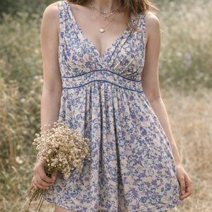 Vintage Sandro 100% silk Watercolour floral prairie boho romantic tunic top